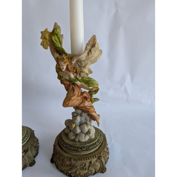 Animated Angel Among the Clouds Musical Candle Holders - Picture 2 of 7